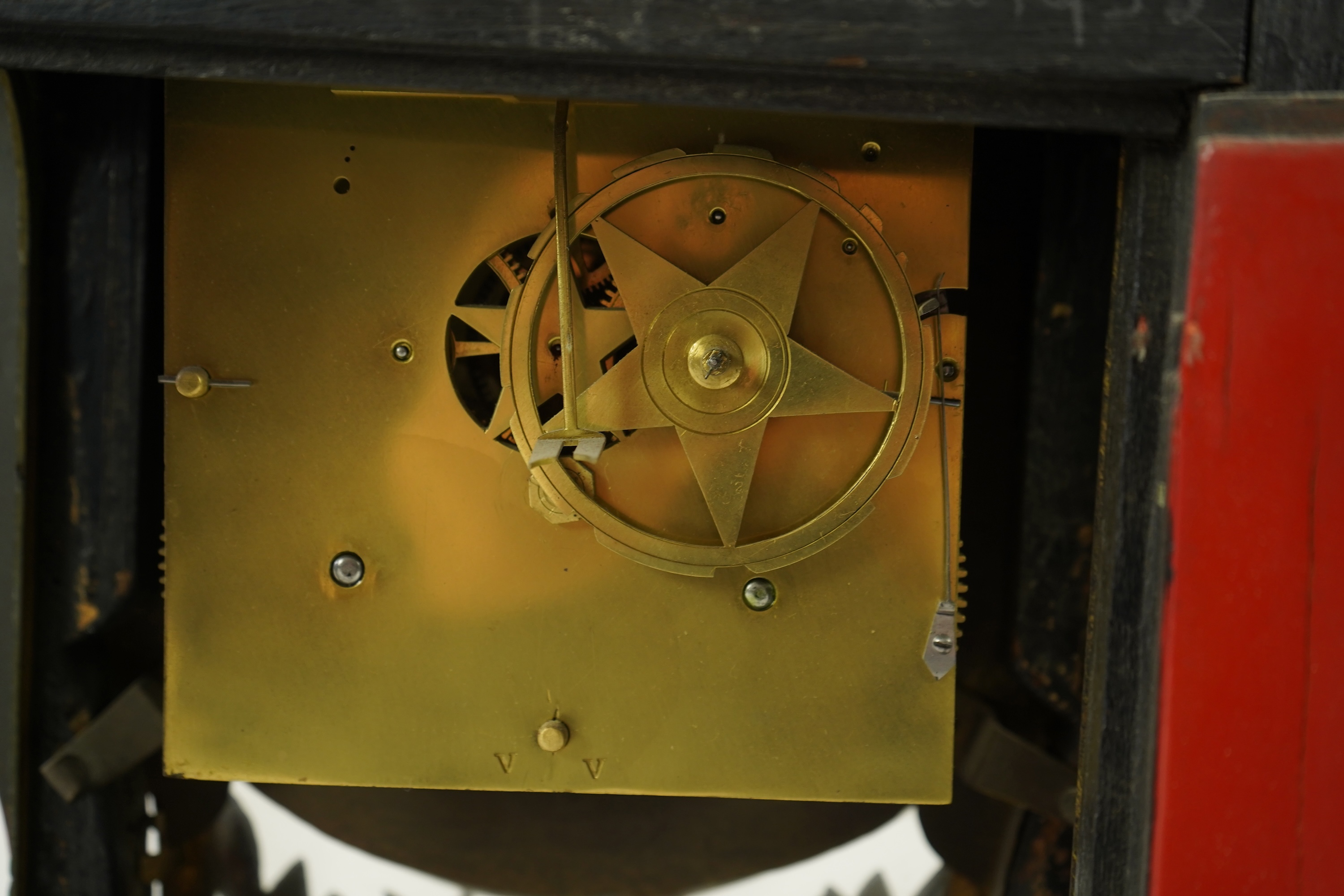A Louis XV Vernis Martin moonphase bracket clock
